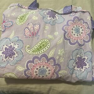Pottery Barn Purple Paisley Flower Duvet Cover Twin Cotton Girls Bedding